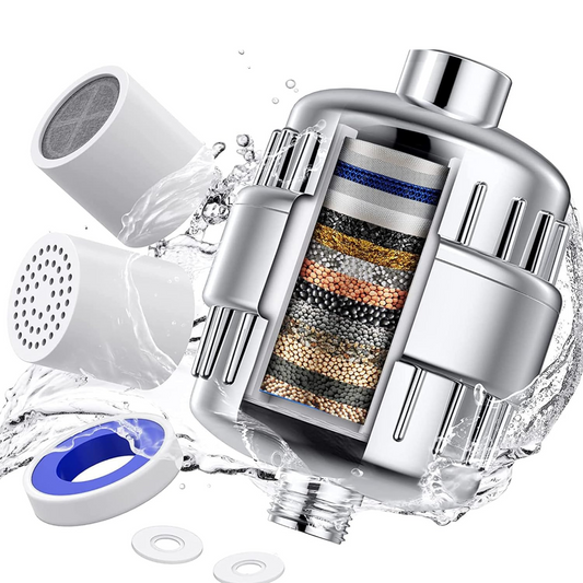 20 Stage Universal Shower Filter for Hard Water - 5 Cartridges Included